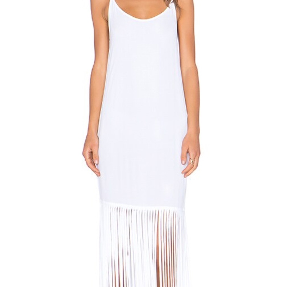 Boutique Monrow Fringe Crepe Dress M bridal bachelorette